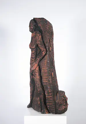 Jovan Arsenovic - Beschilderd houten sculptuur, Androgyne kopen? Bied vanaf 1!