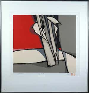 Fon Klement - Boardsnede, Fond Rouge - Ingelijst verkocht voor € 150!