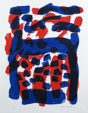 Gerrit Westerveld - Zeefdruk, Abstracte compositie - Ingelijst kopen? Bied vanaf 40!