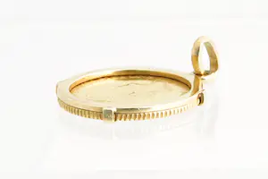 195- Origineel 1912 gouden 10 gulden Munt -Wilhelmina - in montuur / hanger kopen? Bied vanaf 340!