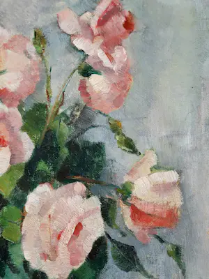 Florent Claes - Bloemstilleven in groene vaas. kopen? Bied vanaf 20!