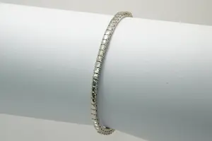 1 - Schitterende 18 kt wit-goud en diamanten (ca. 2ct ) armband met onedele kern kopen? Bied vanaf 960!