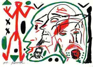 A.R. Penck - Orginalgrafik Serie E verkocht voor € 50!