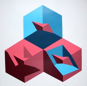 Peter Struycken - zeefdruk: geometrische compositie - 1966 kopen? Bied vanaf 250!