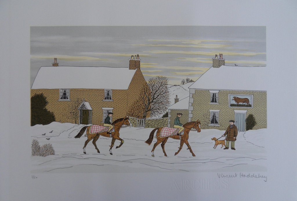 Vincent Haddelsey - Kleurenlitho HORSES in the WINTER Handgesigneerd kaufen? Bieten Sie von 55!