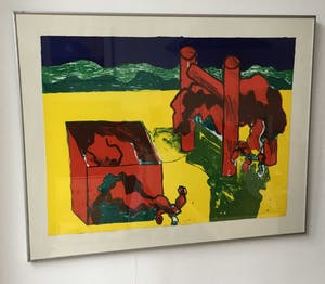 Jan Sierhuis - Abstract strandtafereel kopen? Bied vanaf 75!