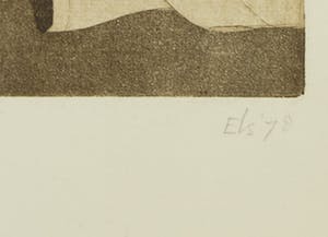 Niet of onleesbaar gesigneerd - Lot van twee etsen, Sans reponse + Zonder titel kopen? Bied vanaf 10!