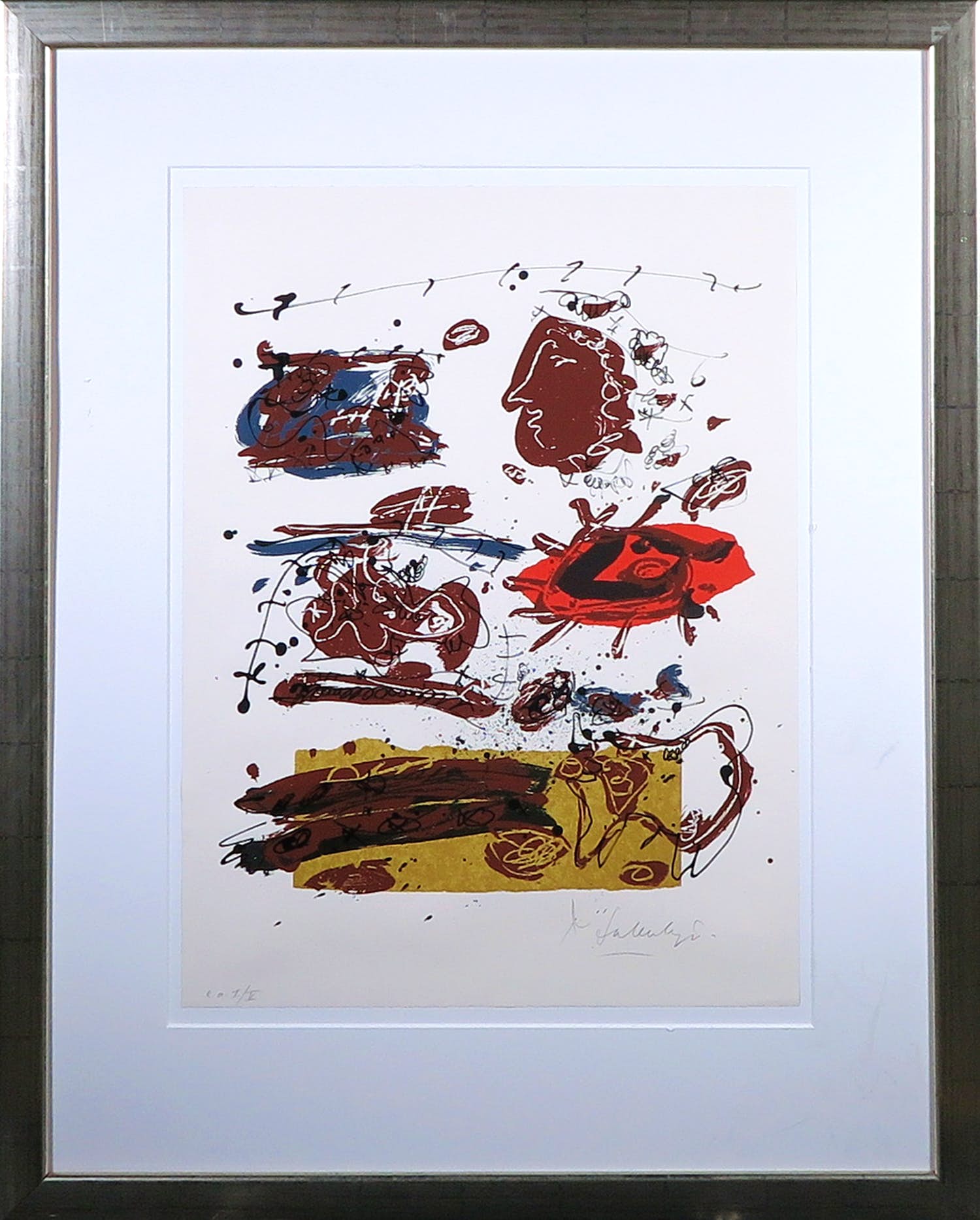 Kees Salentijn - Zeefdruk, Abstracte Compositie - Ingelijst verkocht voor € 50!