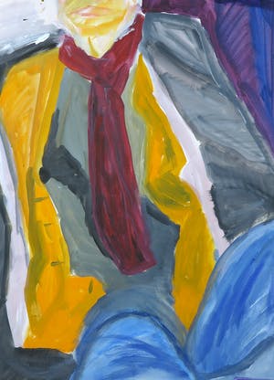 Andre Martens - Gouache, Man II - Ingelijst kopen? Bied vanaf 20!