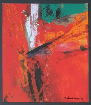 Nico Molenkamp - Abstracte compositie - Mooi ingelijst kopen? Bied vanaf 80!