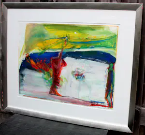 Pieter Defesche - Ingelijste gouache: Confrontatie - 1978 kopen? Bied vanaf 495!