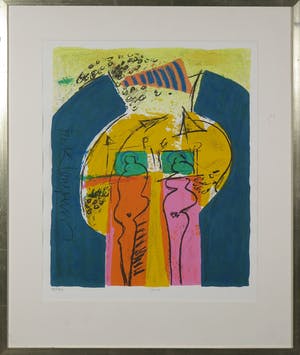 Frank Lengvenius - Zeefdruk, Samen - Ingelijst kopen? Bied vanaf 20!