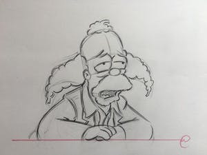Matt Groening - originele tekening, Krusty The Clown, The Simpsons + ingelijst + certificaat kopen? Bied vanaf 1!