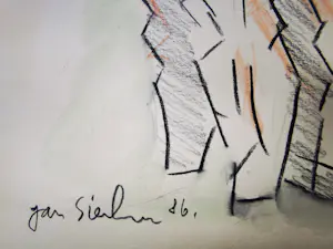 Jan Sierhuis - Tekening krijt/acryl kopen? Bied vanaf 1!