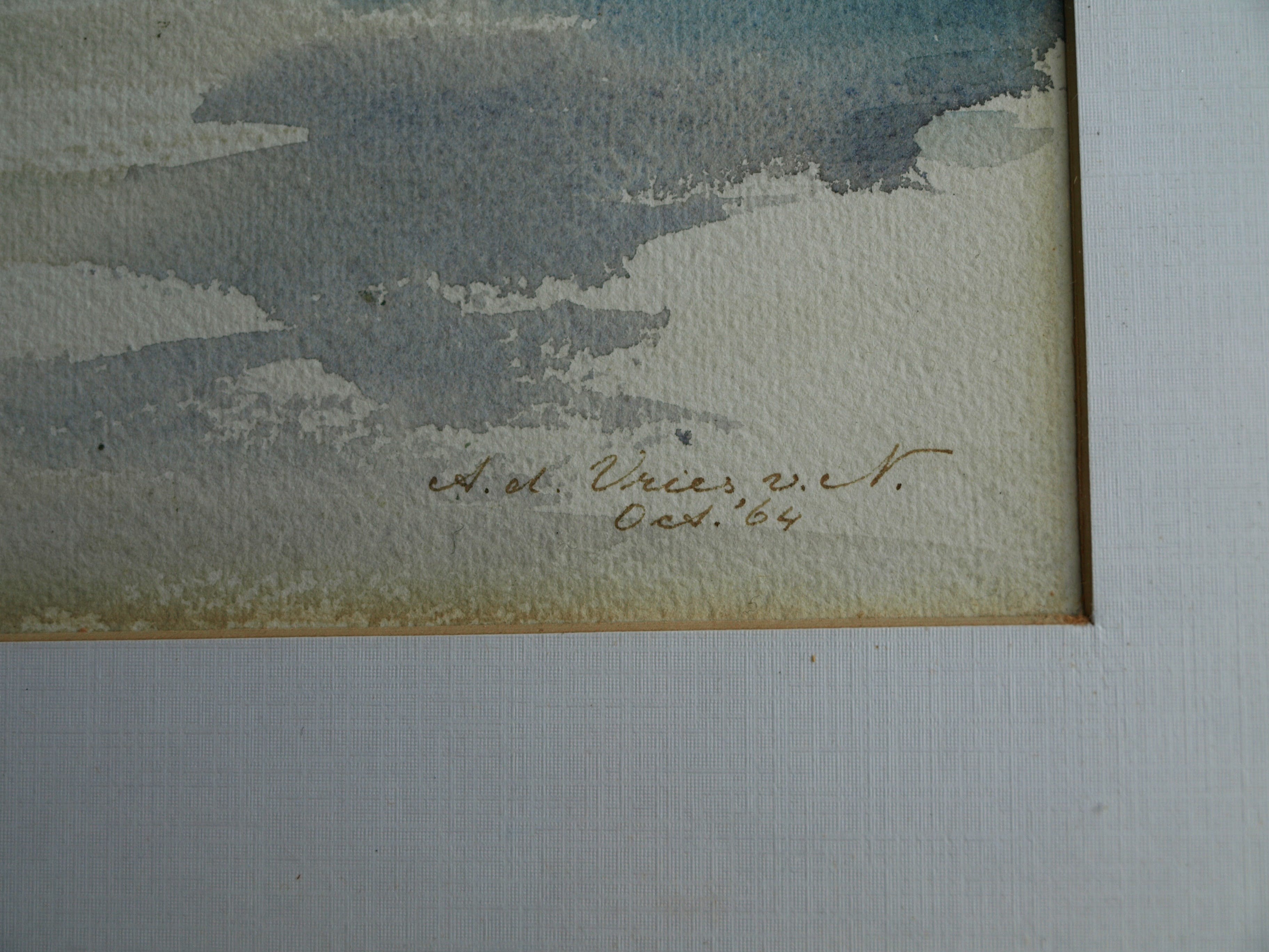 Niet of onleesbaar gesigneerd - Aquarel , Rietkraag – Watergezicht - gesigneerd & ingelijst – 1964  kopen? Bied vanaf 1!