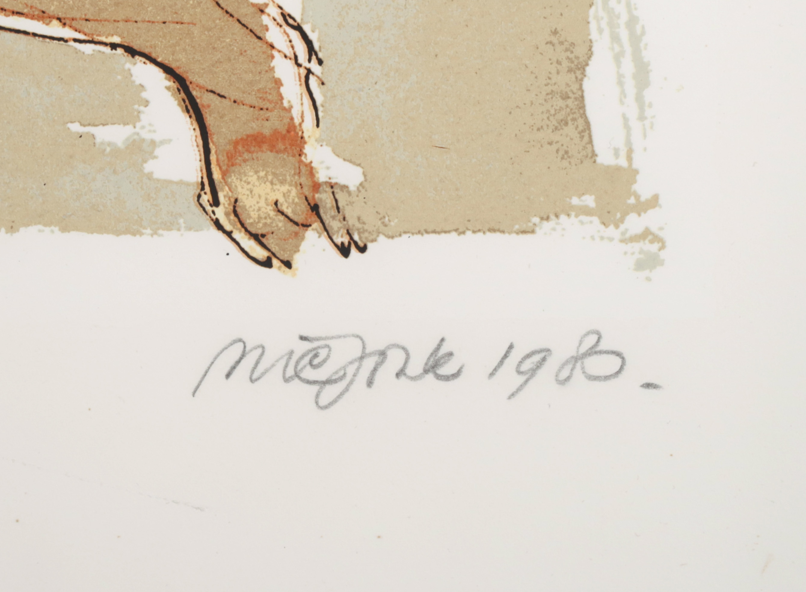 Nic Jonk - Zeefdruk, Liefdespaar, Gesigneerd kopen? Bied vanaf 50!