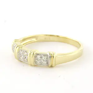 14k bicolour gouden ring met single cut geslepen diamant tot. 0.06ct kopen? Bied vanaf 290!