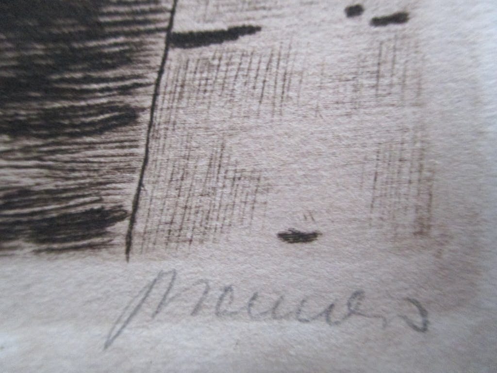 Niet of onleesbaar gesigneerd -  gesigneerde ets Schreierstoren Amsterdam kopen? Bied vanaf 1!