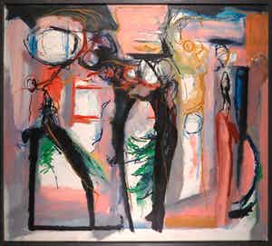 Han Sterk - Olieverf op paneel, Z.T. Abstracte compositie - Ingelijst (Zeer groot) verkocht voor € 100!