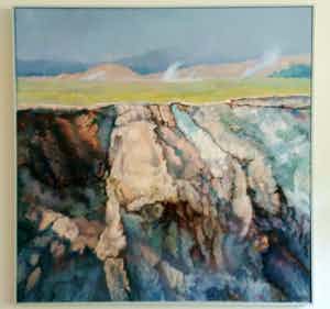 Nel Pot - (1918-2011) 'Na de uitbarsting', schitterend groot werk verkocht voor € 350!