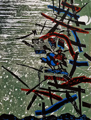 Jef Diederen - vrij zeldzame, in 1977 in een zeer bep. oplage (50) gemaakte linosnede - gesig. kopen? Bied vanaf 64!