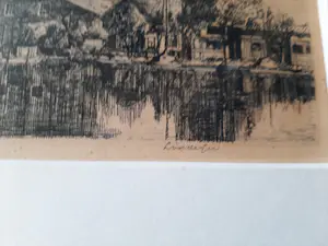 Jaap Lindeijer - Ets, Rotterdam, Molen a/d Kralingscheplas. kopen? Bied vanaf 35!