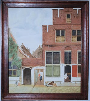 Niet of onleesbaar gesigneerd - Aquarel: Straatje in Delft, naar Vermeer kopen? Bied vanaf 10!