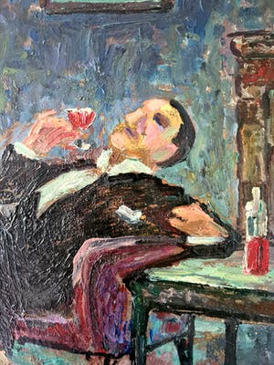 Niet of onleesbaar gesigneerd - Drinkende man kopen? Bied vanaf 1!