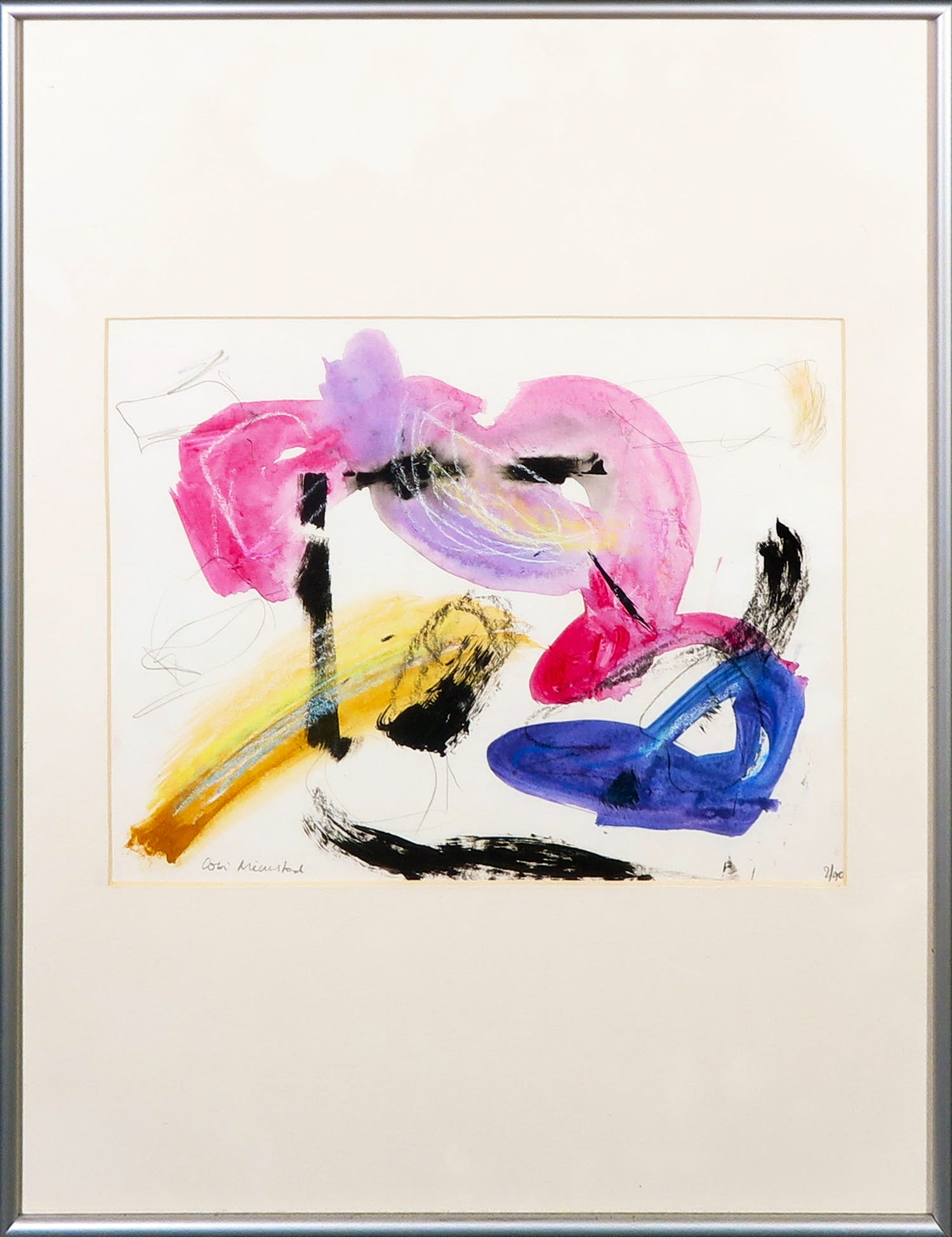 Cobi Nieuwstad - Gemengde techniek op papier, Zonder titel - Ingelijst kopen? Bied vanaf 1!