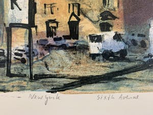Jeroen Hermkens - Kleurenlitho - 'New York, Sixth Avenue' - 1995 kopen? Bied vanaf 100!