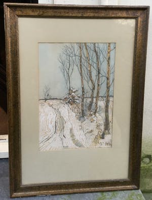 Dick Ket - C4980-3, Winterlandschap kopen? Bied vanaf 950!