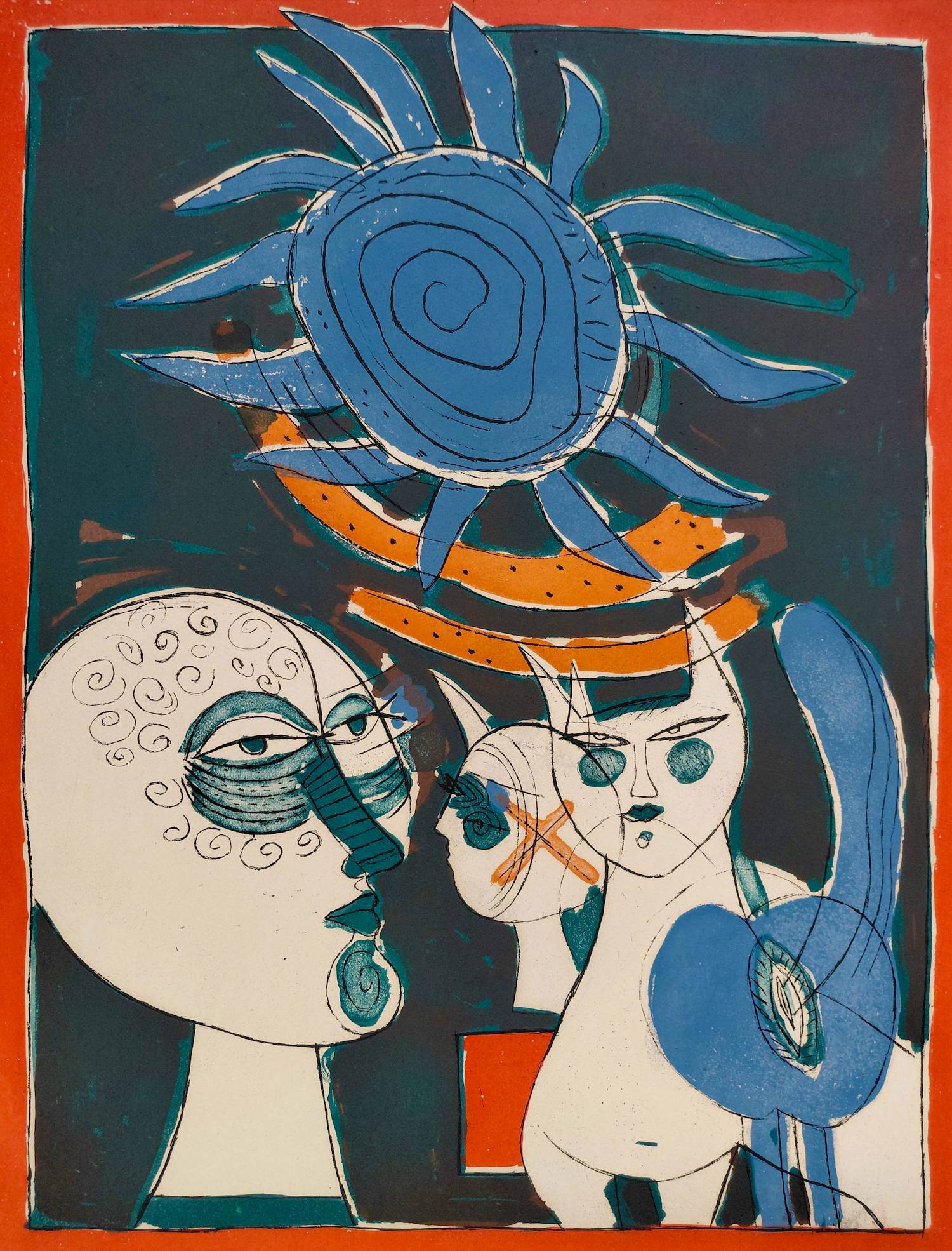 Corneille - Femmes, soleil et chat, aquatint ets kopen? Bied vanaf 195!