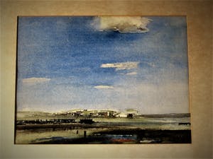 Peter Teeling - Fraaie impressionistische Aquarel "Hollands dorp aan de kust" gesigneerd 1972 kopen? Bied vanaf 20!