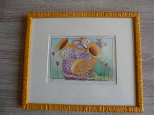 Ada Breedveld - Kleuren ets, titel, "Tuba". kopen? Bied vanaf 40!