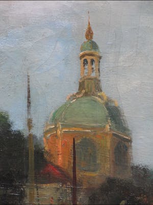 Adriaan Terhell - Galgewater & Morspoort Leiden gezien vanaf De Put - Olie op doek kopen? Bied vanaf 100!