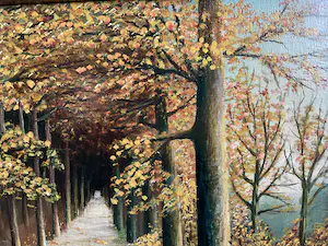 Niet of onleesbaar gesigneerd - Bospad in herfst. kopen? Bied vanaf 1!