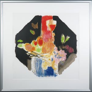 Jan Peter van Opheusden - Zeefdruk, Een glas wijn hoort erbij - Ingelijst kopen? Bied vanaf 20!