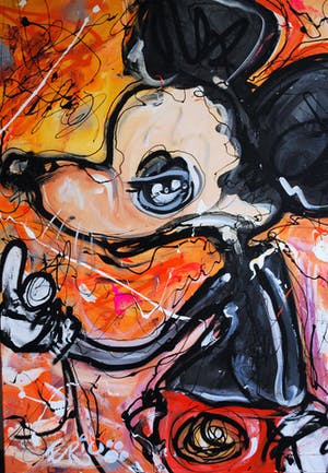 Eric Schreurs - grimmige Mickey Mouse - 100x80 cm - kopen? Bied vanaf 100!