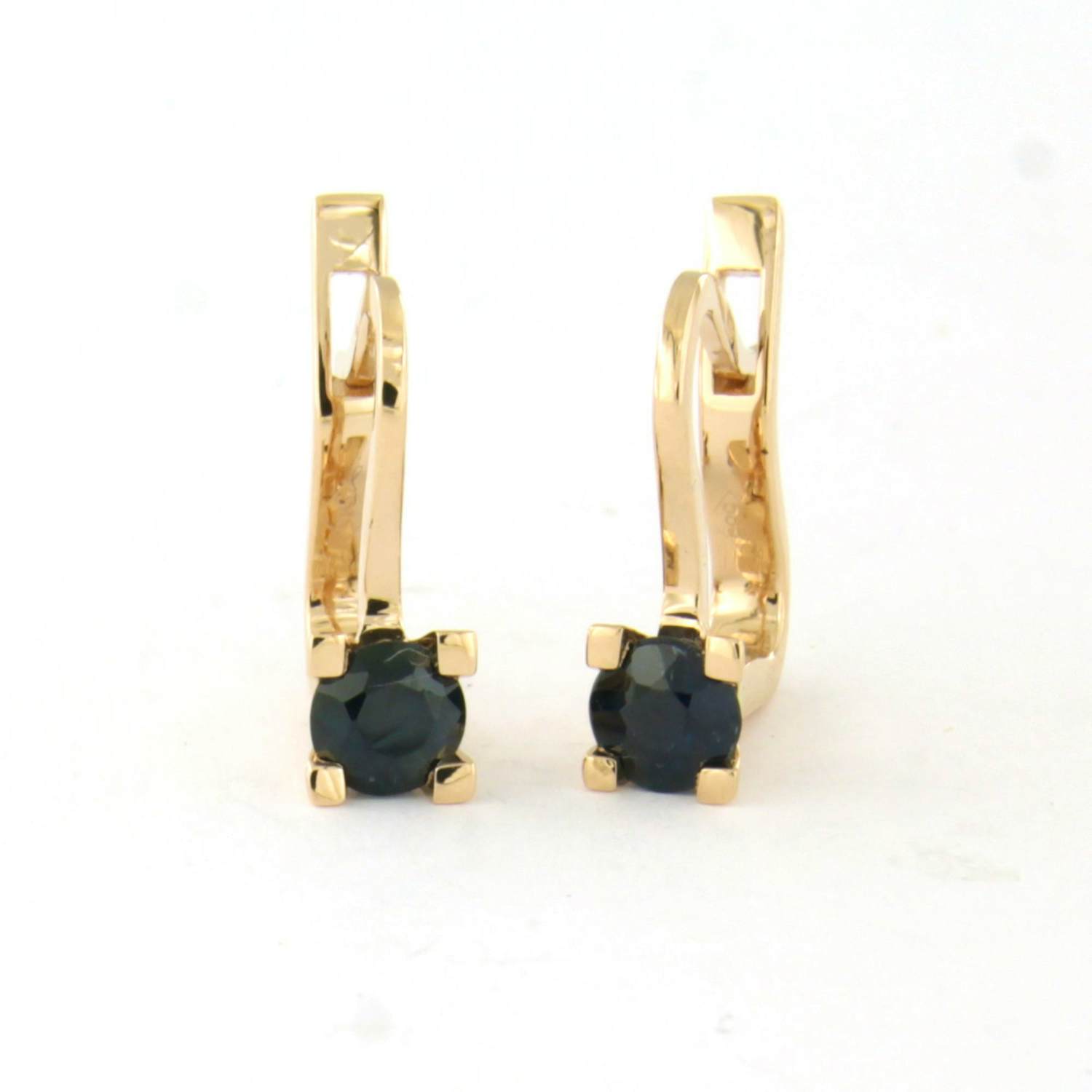 14k rose gouden oorhangers bezet met saffier tot.1.02ct - 3.0 gram kopen? Bied vanaf 375!