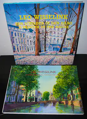 Leo Wisselink - schilderijen van Den Haag: 2 hardcovers > allebei gesigneerd vendu pour 43€ !