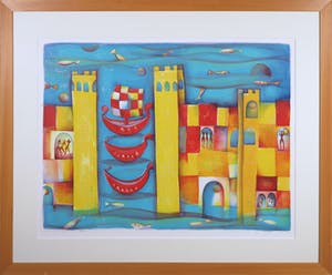 Marianne Aulman - Litho, Atlantis XIV - Ingelijst (Groot) kopen? Bied vanaf 1!