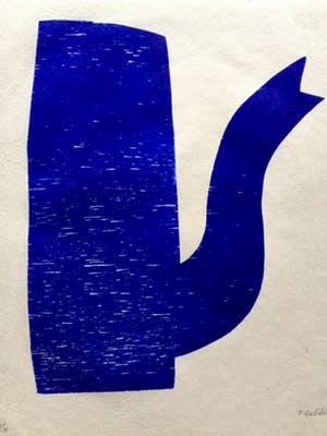 Klaas Gubbels - houtdruk ‘Blauwe Kan’ - oplage 16 ex. kopen? Bied vanaf 475!