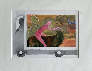 Henri de Haas - 4 aquarellen in bus! kopen? Bied vanaf 50!