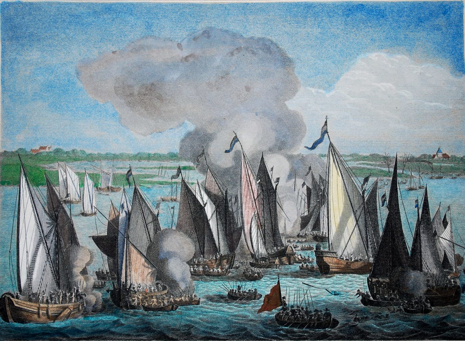 Jan Frederik Christiaan Reckleben - De scheepsstrijd op het Slaak, Zeeland 1631 verkocht voor € 35!