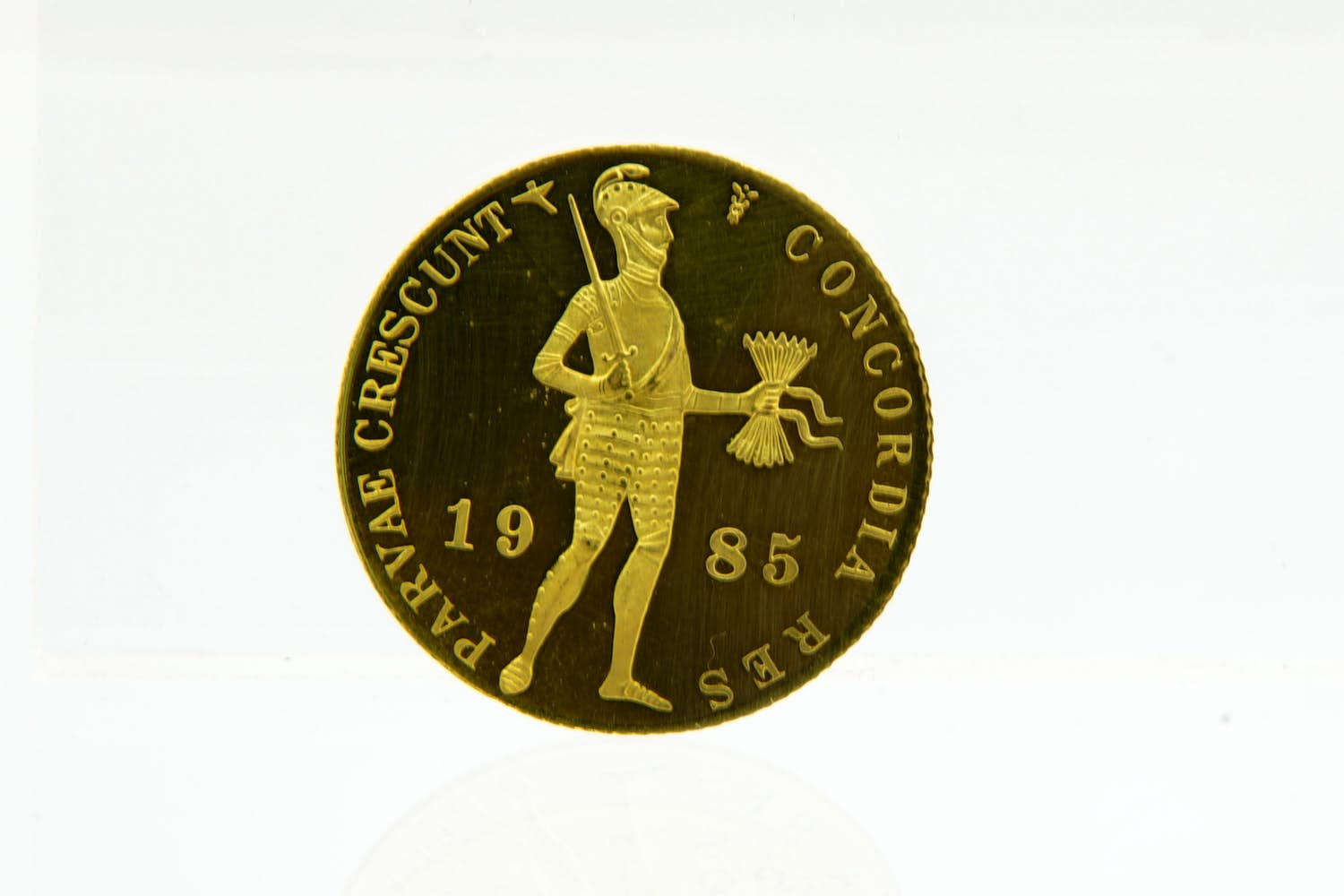 5- Nederlandse hoog gehalte (.983) gouden munt - "1 Dukaat"  - 1985 kopen? Bied vanaf 140!