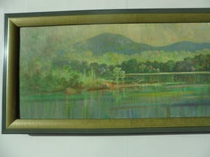 Omar Basalmah - Panorama rond Telaga Patengan, olieverf op doek kopen? Bied vanaf 40!