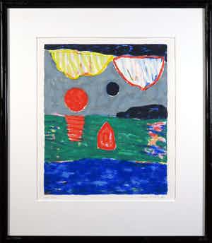 Harrie Gerritz - Litho, Zonder titel - Ingelijst verkocht voor € 35!