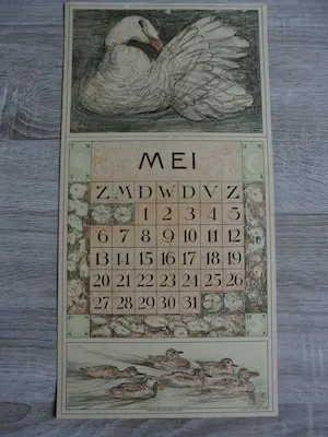 Theo van Hoytema - Het jaar 1917 lithografische kalenderprenten door T Hoytema kopen? Bied vanaf 80!