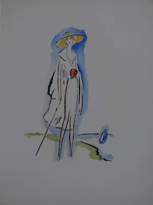 Buy Kees van Dongen - Pochoir - Haar jas aannemen? Bid from 300!