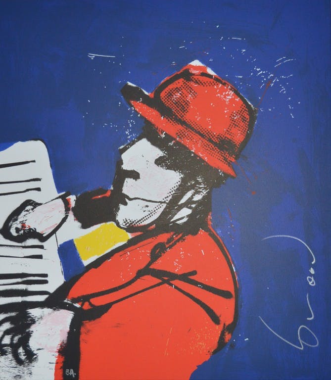 Herman Brood - Herman Brood: Zeefdruk op linnen - Ik, 2000 (pianist) kopen? Bied vanaf 1!